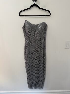 Hot Contact Sequin Midi Dress Gray Size 36(S)
